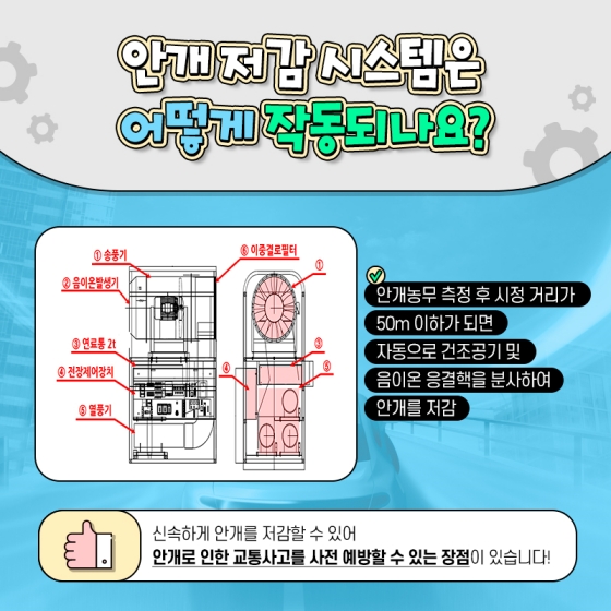 도로 위 안개를 사라지게 하는 방법이 있다?!