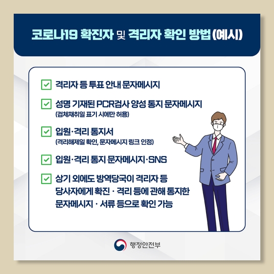 코로나19 확진자 및 격리자의 제20대 대통령선거 투표안내