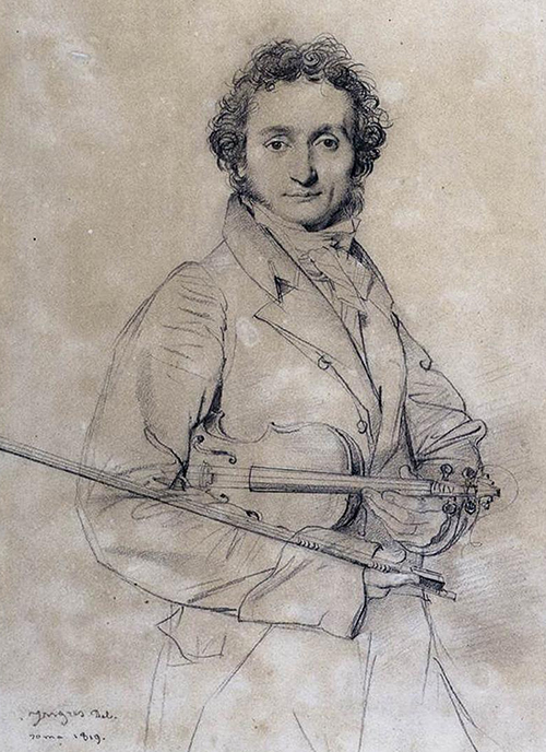 프랑스 화가 앵그르가 1819년에 그린 파가니니.