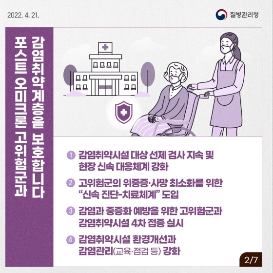 포스트 오미크론 고위험군과 감염 취약계층을 보호합니다!
