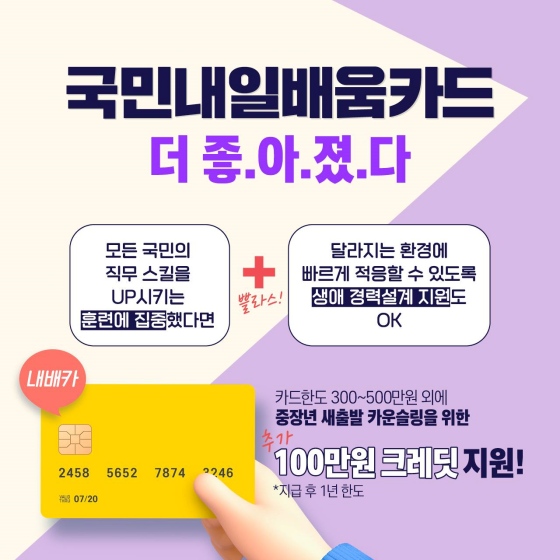 국민 내일 배움 카드로 중장년 새 출발 카운슬링 받으세요