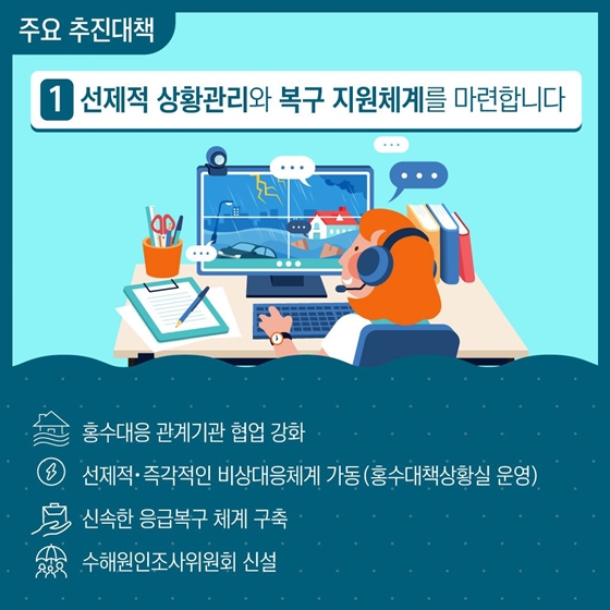 홍수상황 비상대응체계를 가동합니다!