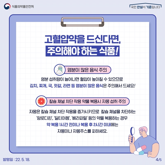 고혈압약 드시는 분들이 주의해야 하는 음식이 있다?