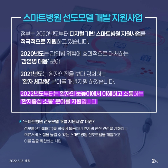 환자의 눈높이에서 이해하고 소통하는 ‘스마트병원 선도모델 개발 지원 사업’