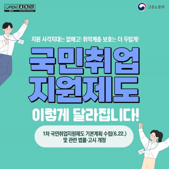 국민 취업지원 제도 이렇게 달라집니다.