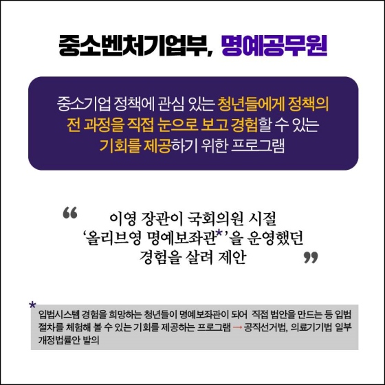 중소기업 정책을 직접 경험해 볼 수 있는 기회, ‘명예 공무원’