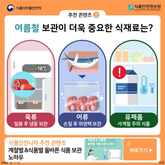 여름철 보관이 더 중요한 식재료는?