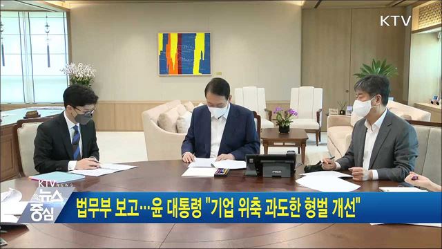 법무부 보고···윤 대통령 “기업 위축 과도한 형벌 개선” 이미지