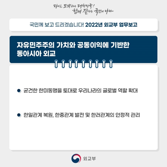 자유·평화·번영에 기여하는 글로벌 중추국가 실현