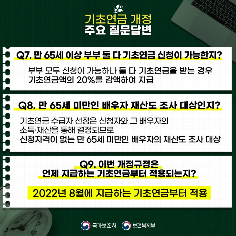 Q&A로 알아보는 기초연금 개정