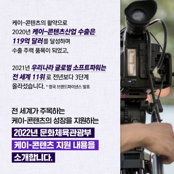 2022년 ‘케이-콘텐츠’ 이렇게 지원합니다.