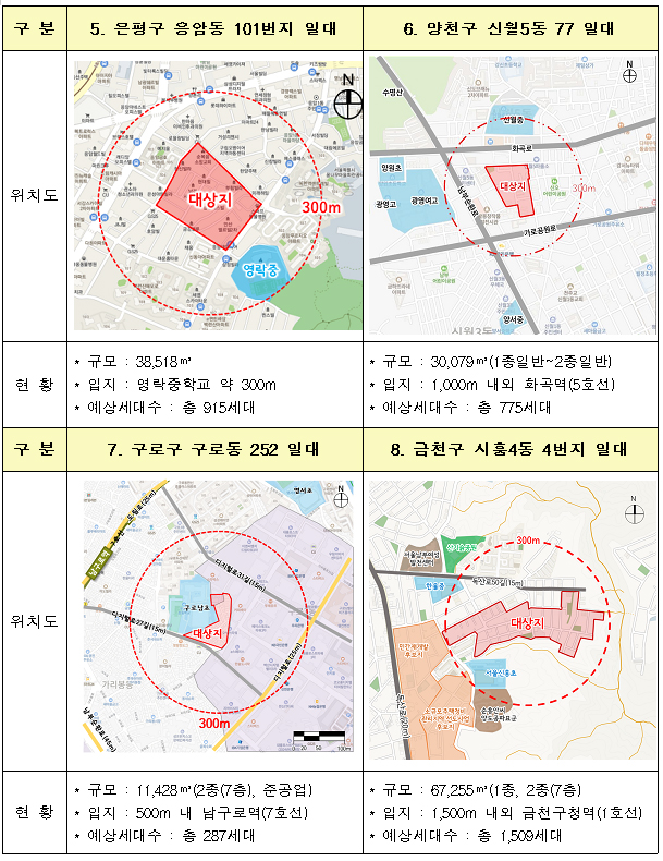 공공재개발 후보지 선정 구역.