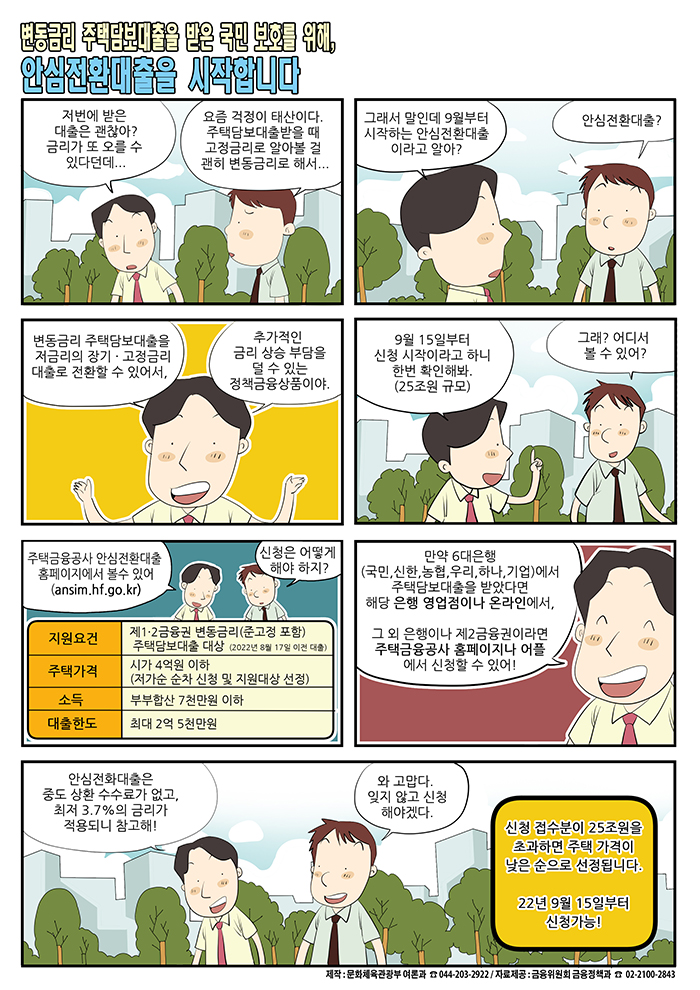 [정책만화] 안심전환대출을 시작합니다