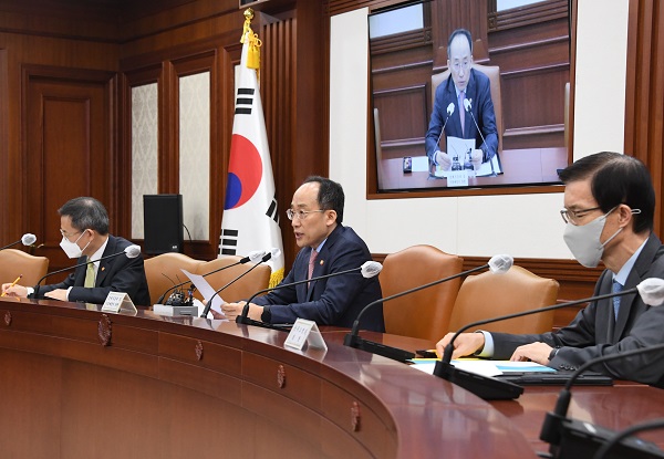 추경호 부총리 겸 기획재정부 장관이 13일 서울 종로구 정부서울청사에서 열린 비상경제장관회의를 주재, 모두발언을 하고 있다. (사진=기획재정부)