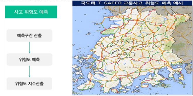 빅데이터를 분석, 전구간 위험도 예측→교통안전 위험지도 표출.