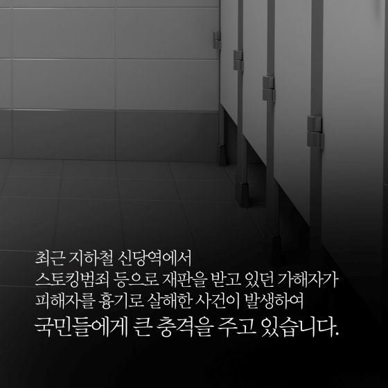 스토킹범죄 엄정대응 지시 및 피해자 보호를 위한 스토킹처벌법 개정 추진