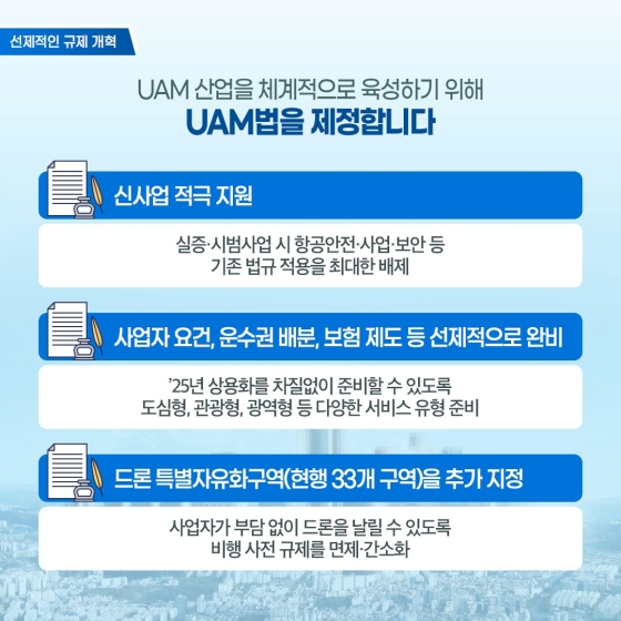 교통 체증 걱정없는 UAM 구현, 잠실~여의도 5분 만에 간다