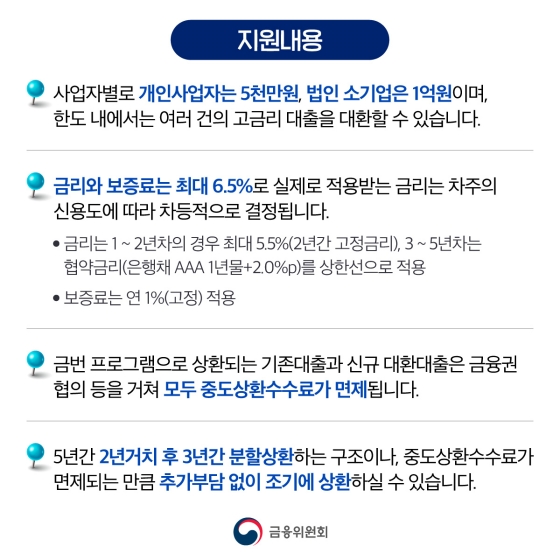 자영업자·소상공인의 금융부담 완화! 더금리 대환 프로그램 시행!