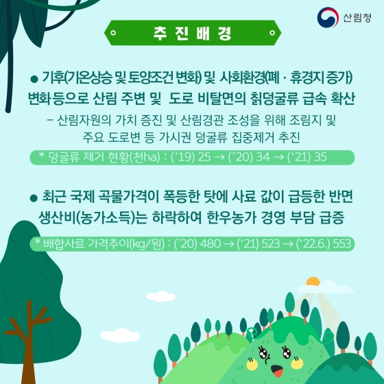 칡덩굴 제거해 숲도 가꾸고 한우 농가도 지원해요