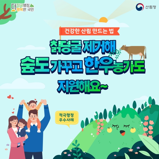 칡덩굴 제거해 숲도 가꾸고 한우 농가도 지원해요