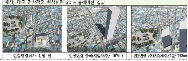 대구 경상감영 현상변경 3D 시뮬레이션 결과