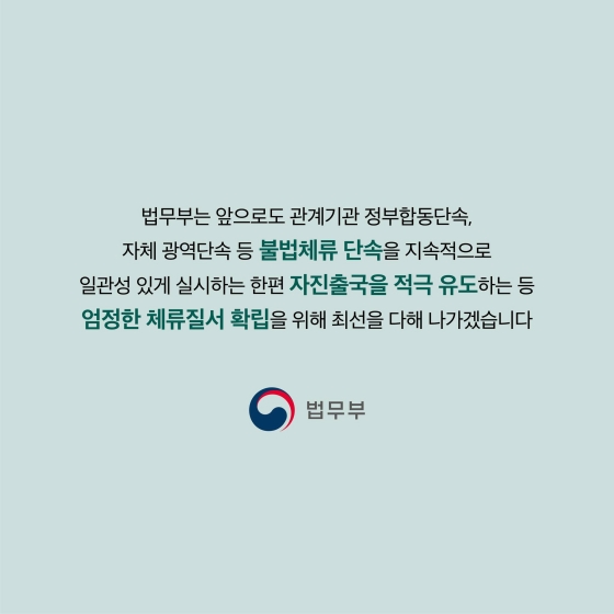 불법체류 외국인 특별 자진출국제도 시행