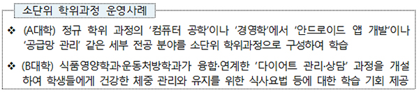 소단위 학위과정 운영사례.