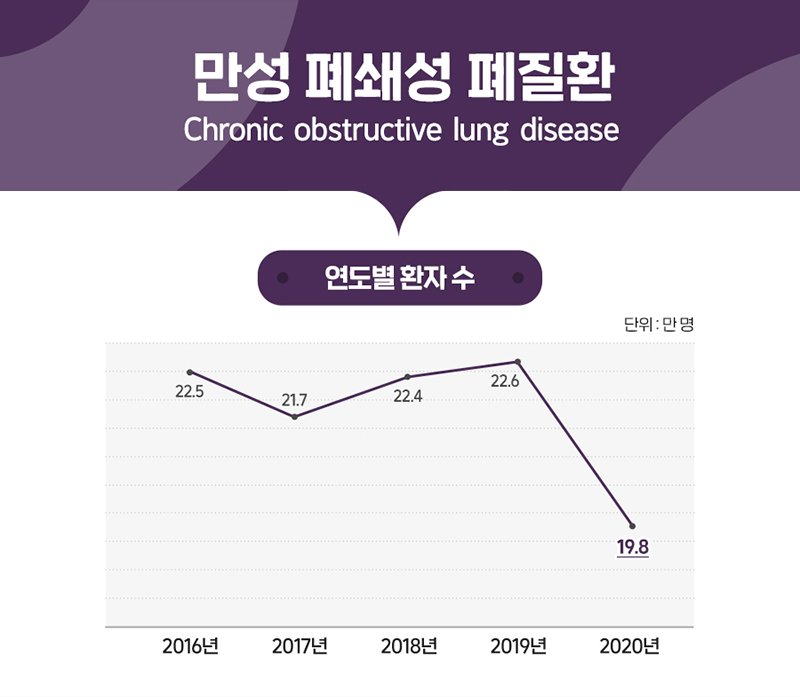 만성 폐쇄성 폐질환 통계 그래프