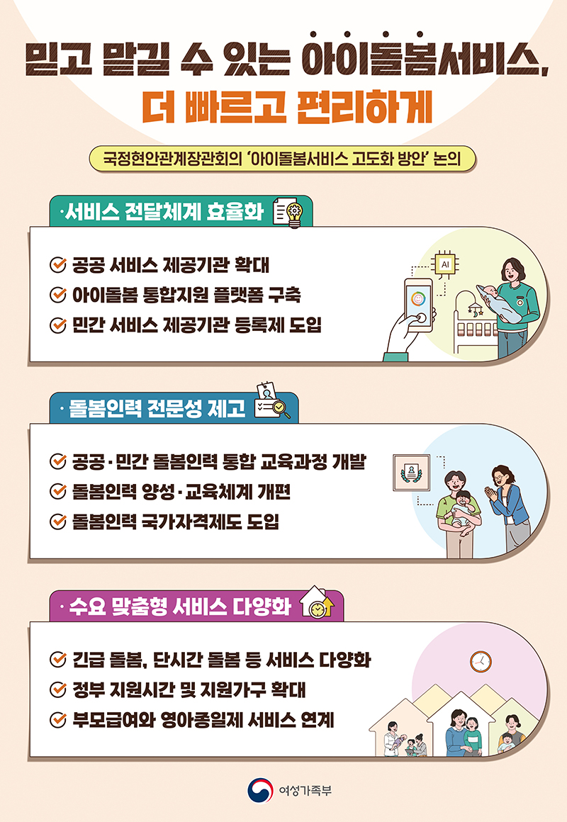 아이돌봄서비스 고도화 방안.