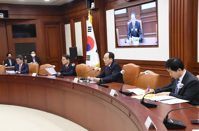 추경호 부총리 겸 기획재정부 장관이 8일 서울 종로구 정부서울청사에서 열린 비상경제장관회의를 주재, 모두발언을 하고 있다. (사진=기획재정부)사