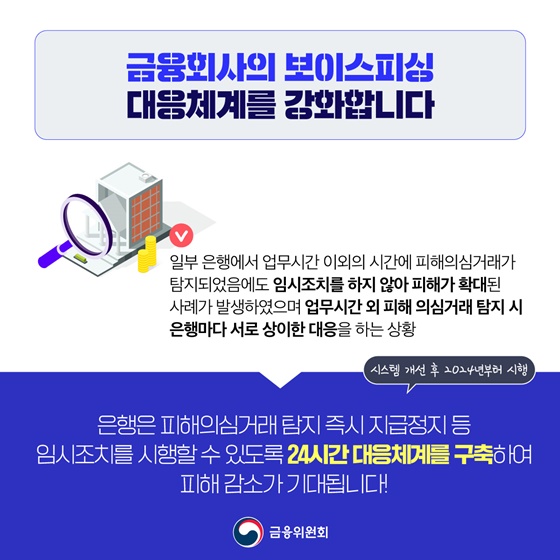 [제2차 금융분야 보이스피싱 대책] 가상자산이용, 통장협박 등 적극 대응