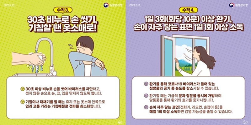 코로나19 예방을 위한 개인 방역 수칙 홍보자료. (출처=질병관리청)