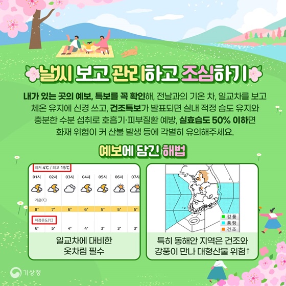 봄에 꼭 필요한 기상정보는 무엇일까요?