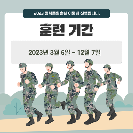 2023년 3월 6일부터 병력동원훈련이 시작됩니다!