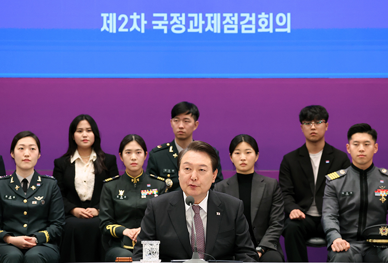 윤석열 대통령이 5일 청와대 영빈관에서 열린 제2차 국정과제점검회의에서 발언하고 있다. (사진=저작권자(c) 연합뉴스, 무단 전재-재배포 금지)