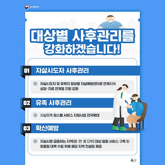 생명안전망 구축하여 자살예방을 강화하겠습니다!