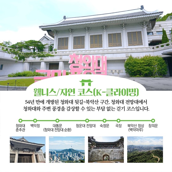 청와대 K-관광 랜드마크 ‘테마별 도보 관광코스 10선’