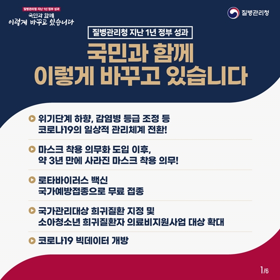 [윤석열 정부 지난 1년] 질병관리청 지난 1년 정부 성과
