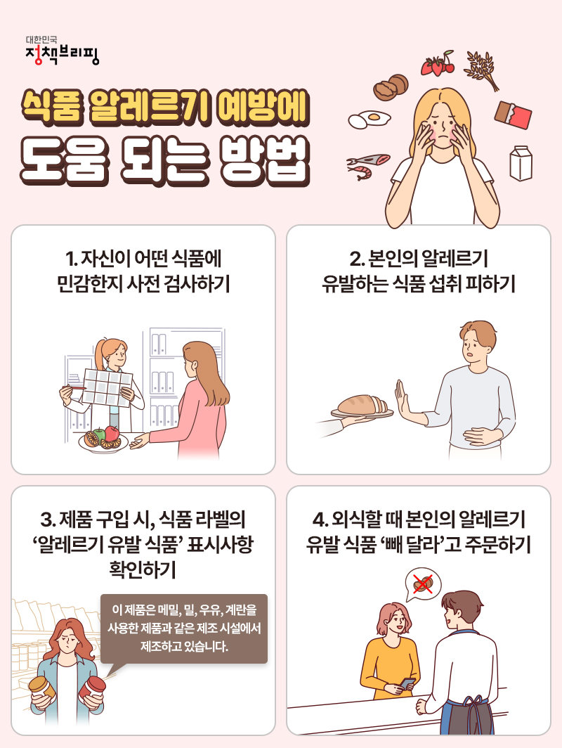 식품 알레르기 예방에 도움 되는 방법