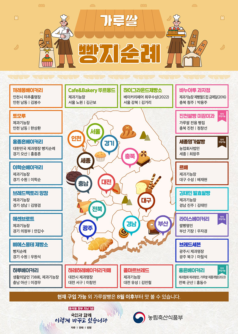 가루쌀 ‘빵지순례길’ 알려드려요 하단내용 참조