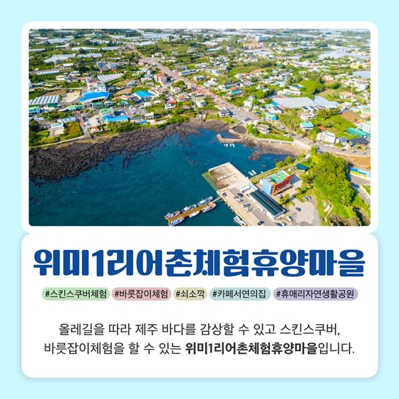 6월에 가기 좋은 어촌 안심 여행지 ① 제주도 서귀포시 위미1리마을