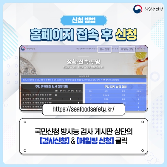 수산물 방사능 검사 결과 누구나 확인 가능!