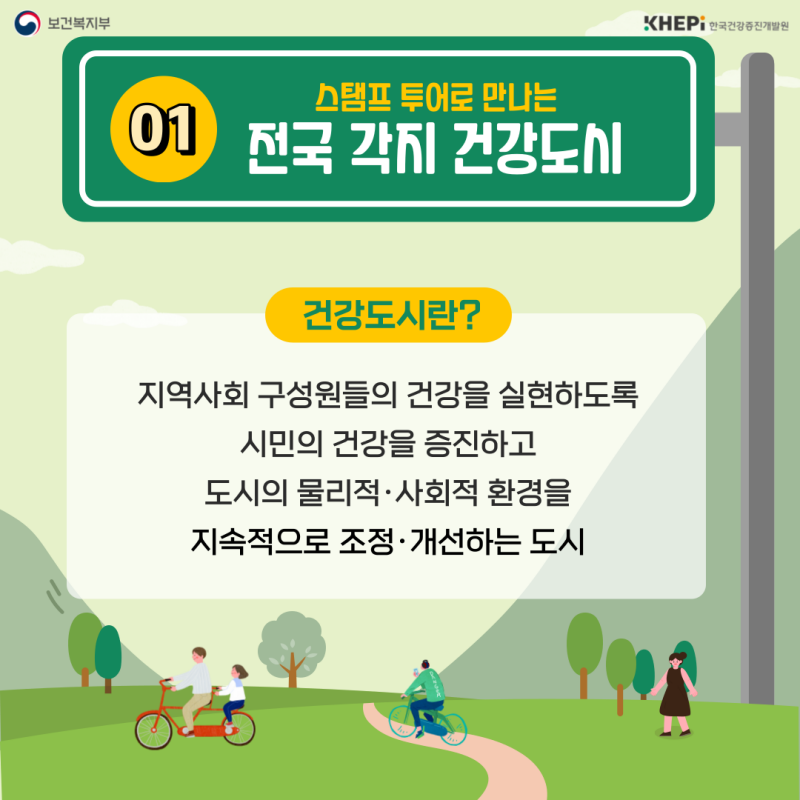 스탬프 투어로 만나는 전국 각지 건강도시 포스터.(출처=한국건강증진개발원)