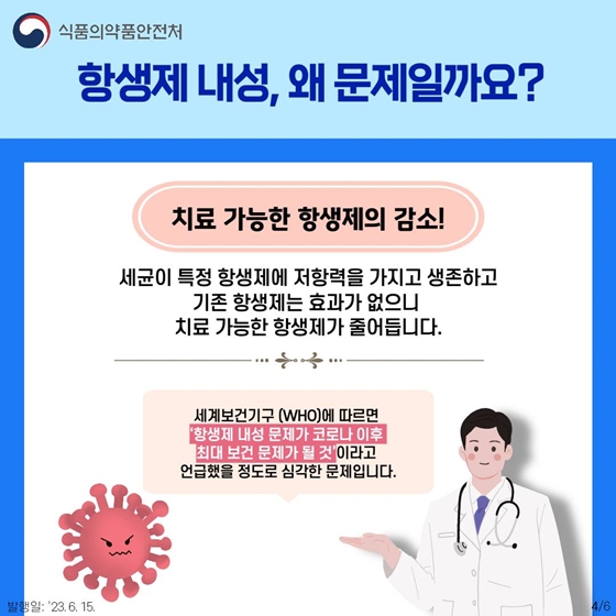 항생제를 이기는 ‘항생제 내성’, 미리 알고 올바르게 복용해요