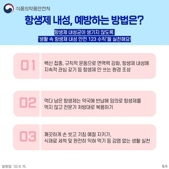 항생제를 이기는 ‘항생제 내성’, 미리 알고 올바르게 복용해요