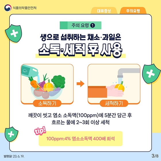 여름철에 가장 많이 발생하는 <병원성 대장균 식중독 주의 요령>