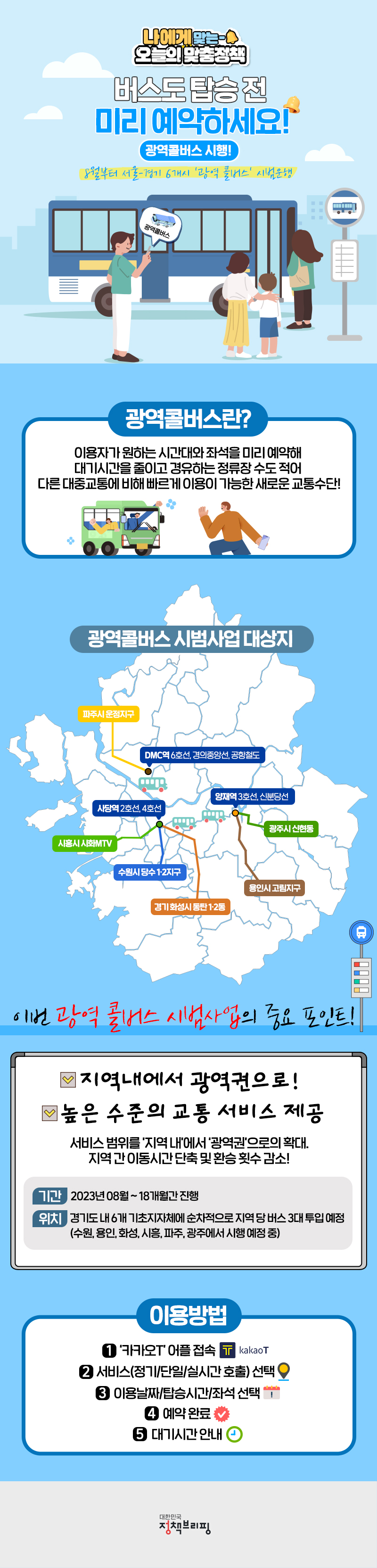 [오늘의 맞춤정책] 부르면 오는 ‘광역콜버스’ 이용방법은?