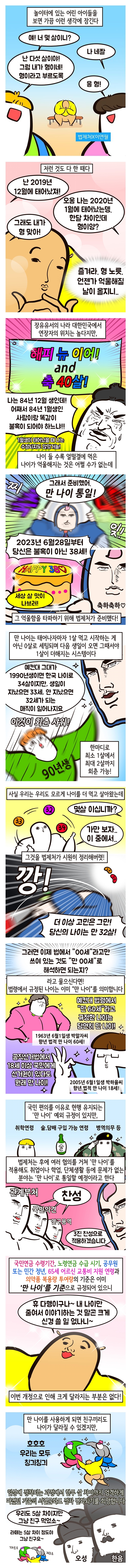 만나이 통일법 시행으로 바뀌는 것은?!