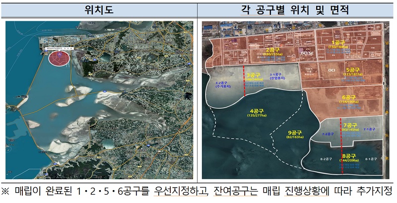 새만금 국가산업단지 1·2·5·6공구 위치. (사진제공=새만금개발청)