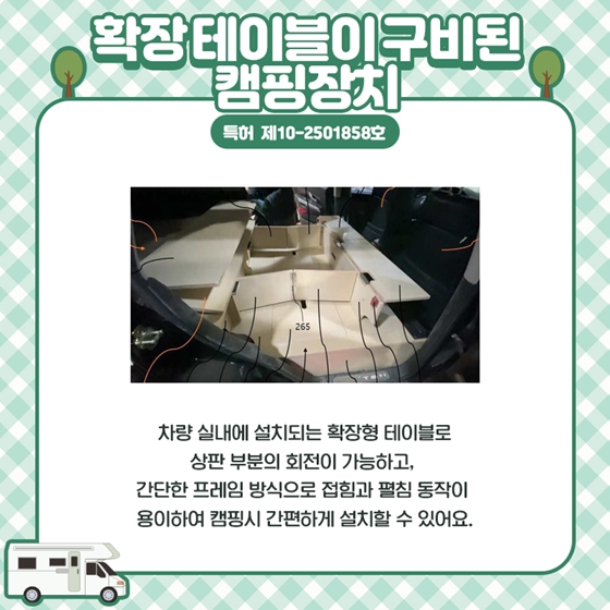 새로운 여행 트렌드! 캠핑카 속 숨은 특허는?